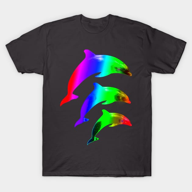 Multicolour Dolphin Save The Whales Animal Print T-Shirt by PoizonBrand